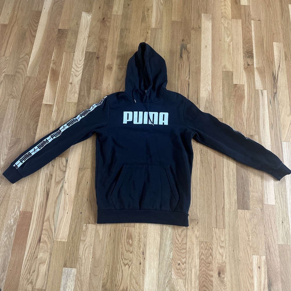 Puma Sweater Adult Small Mens Hoodie Pull Over Black
